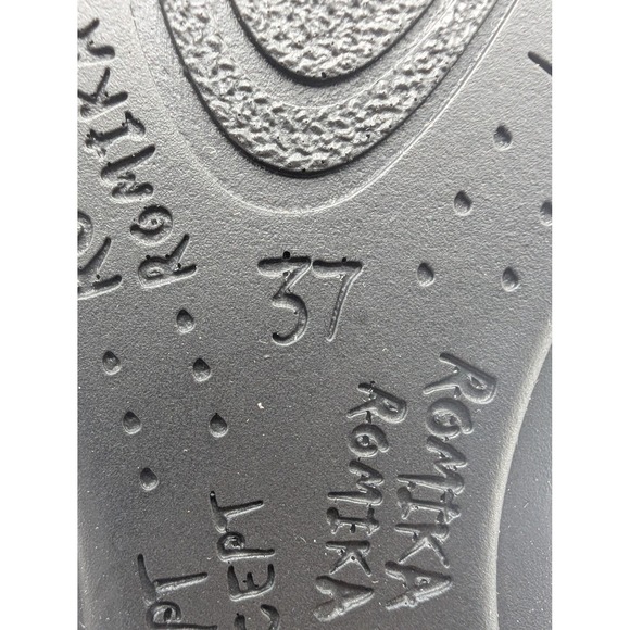 Romika Shoes Womens Size 6.5 Black Leather Slide Sandals Wedge Cushioned Comfort - Picture 6 of 7